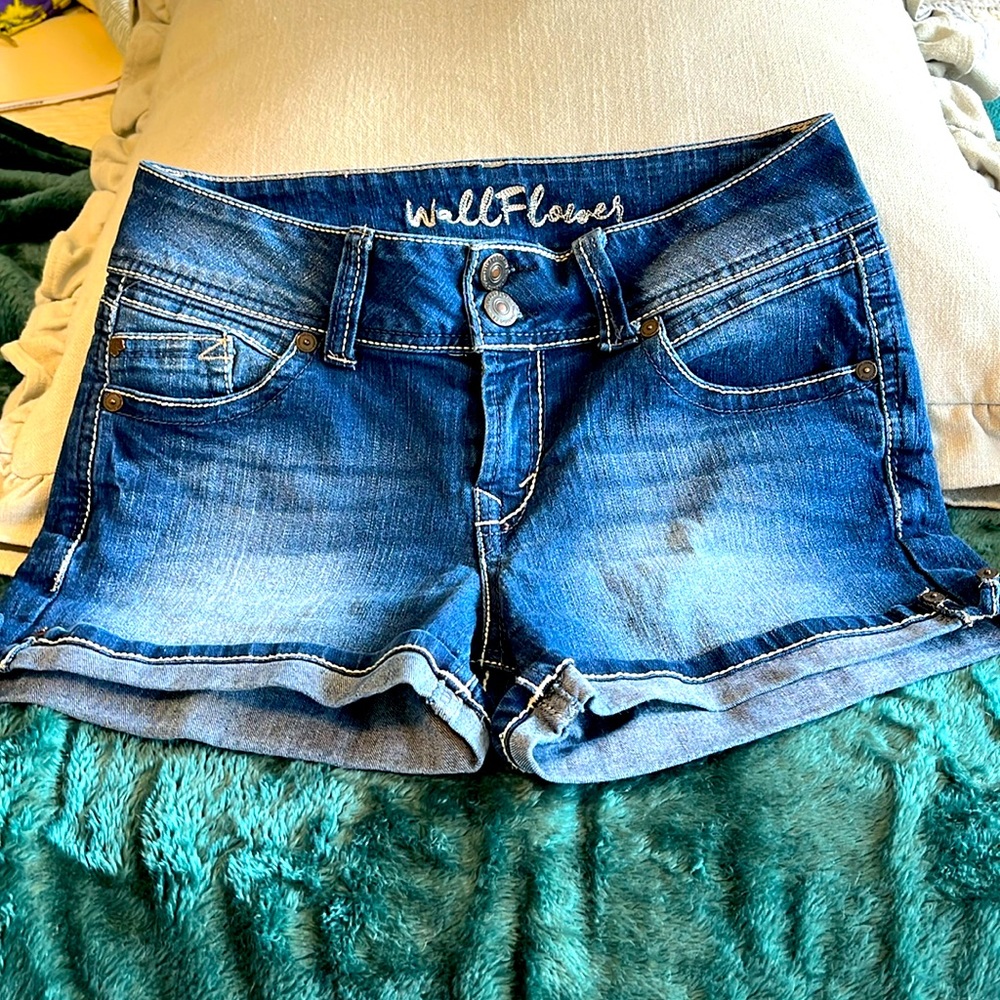 Wall Flower Denim Shorts
